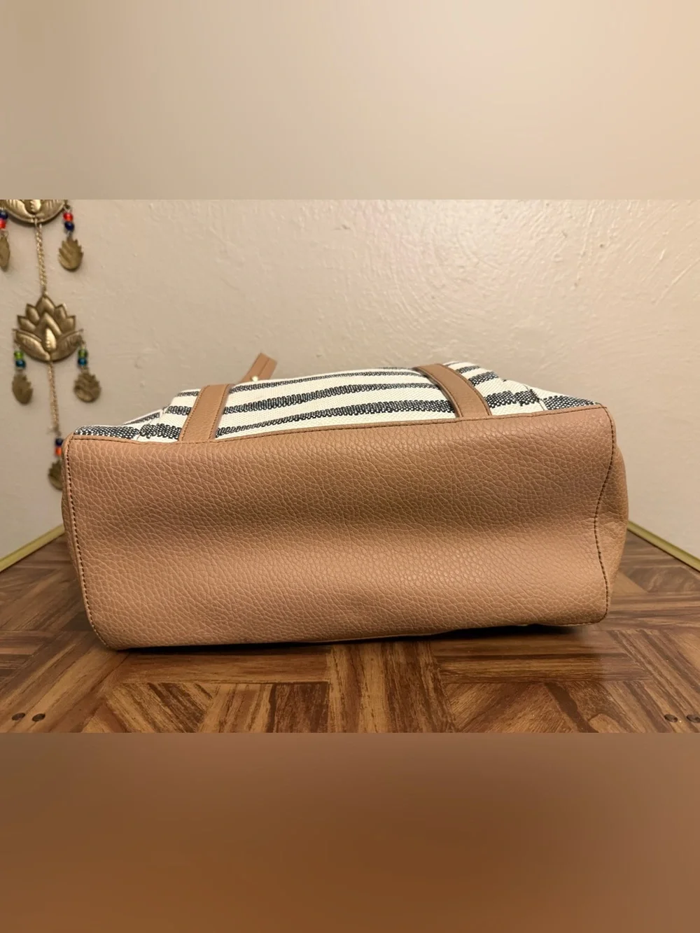 Relic by Fossil Striped Canvas Tote Handbag Purse